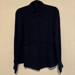 Theory silk navy blouse